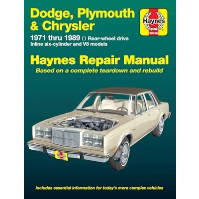 Image of Dodge, Plymouth, &amp; Chrysler RWD (71 89) Haynes Repair Manual (USA) (Paperback)