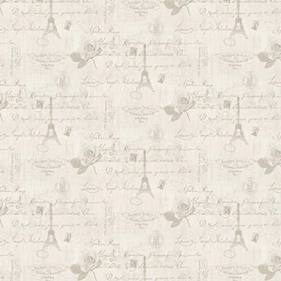 Image of MyTinyWorld Pack of 5 Dolls House Light Grey Vintage French Themed Wallpaper Sheets