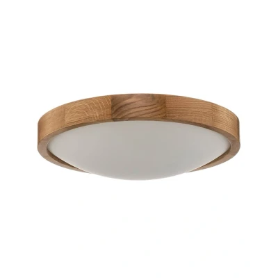 Image of Simple Flush Ceiling Light Oak, 2x E27