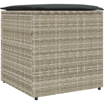 Image of vidaXL Outdoor Storage Box Light Grey and Dark Synthetic Rattan
