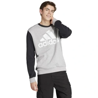 Image of adidas Men&#039;s Essentials Fleece Big Logo Sweatshirt, medium grey heather/black, S