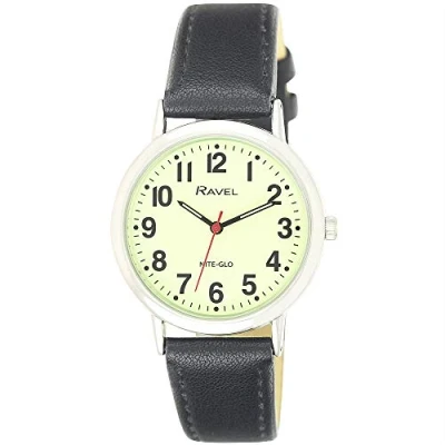 Image of Ravel Glow in The Dark Luminous Dial Watch (Black)