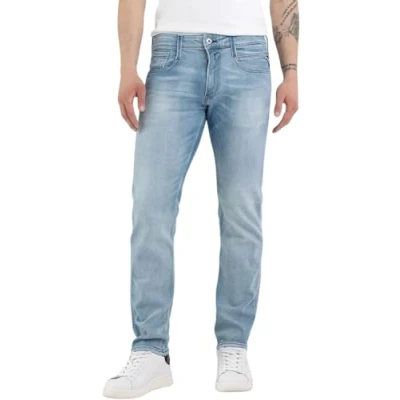 Image of Replay men&#039;s jeans Anbass slim fit with power stretch, Blue (Light 010), 30W / 34L