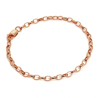 Image of jewellerybox 7 Inch Rose Gold Dipped Sterling Silver Belcher Chain Bracelet