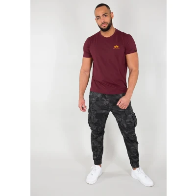 Image of Alpha Industries LOGO Basic Tshirt, Men&#039;s, Size: Small, Burgundy