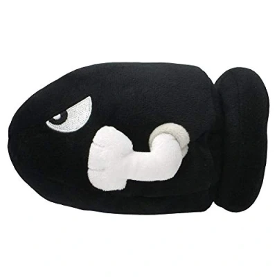 Image of Super Mario AC15UK Bullet Bill Sanei Officially Licensed Plush, Multicolour