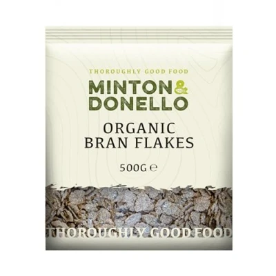 Image of Minton &amp; Donello Organic Bran Flakes, Fibre Rich, Perfect for a Nutritious Breakfast, 500g
