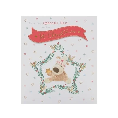Image of Boofle Very Special Girl On Your 1st Christmas Greeting Card Cute Xmas Cards