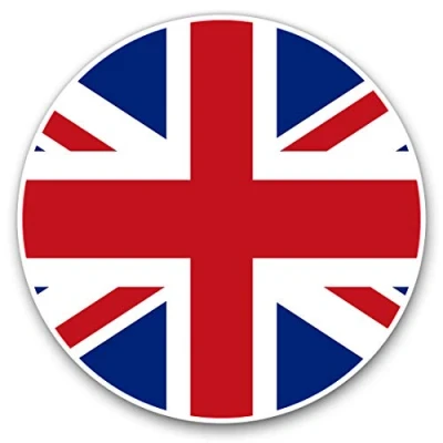 Image of Vinyl Stickers (Set of 2) 10cm Union Jack UK British Flag England Decals for Laptops,Tablets,Luggage,Scrap Booking,Fridges, 9067