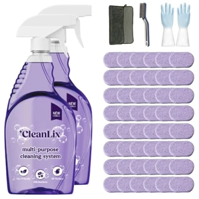 Image of Cleanlix Cleaning Spray, Cleaner for Instant Stain Removal, All Purpose Spray with Tablets, The in One Solution Every (Lavender*48,2 Bottle)