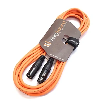 Image of VisioSound Premium Microphone Lead Male XLR to Female XLR/Pro Noiseless Balanced Cable (6m, Orange)