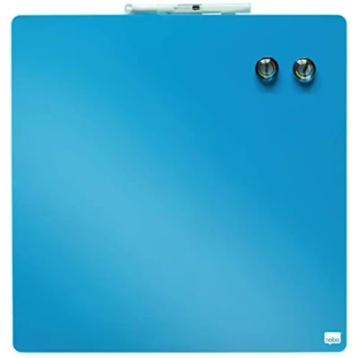 Image of Nobo Mini Magnetic Whiteboard Coloured Tile, Frameless, Dry Wipe, Easy Clean, Wall Mountable, Home/Office, 360 x mm, Blue, 1903873