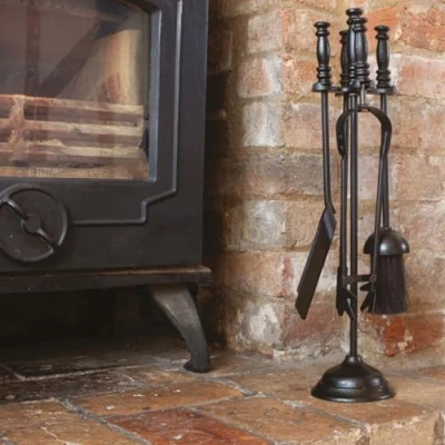 Image of Valiant 5 Piece Fireside Tools Companion Set, Black