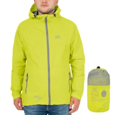 Image of Highlander Men’s Waterproof Jacket Stow &amp; Go Packaway Ultimate Protection, Lightweight Breathable, Perfect for Everyday and Outdoor Adventures
