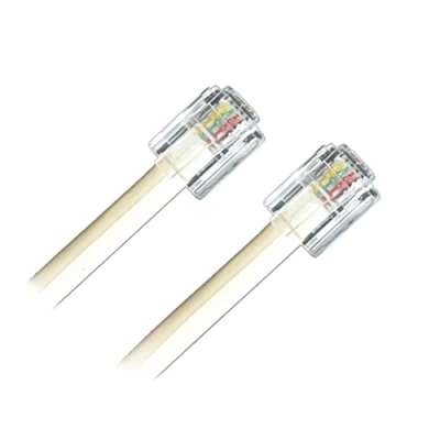 Image of APM RJ11 ADSL Cable, 10M, Telephone Cord, Modular Cable 6P4C, Flat ISDN DSL VDSL Fixed Phone Plug, Internet Modem Router Fax, White, 570842