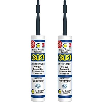 Image of CT1 Building Sealant &amp; Adhesive Snag Tube for Virtually Any Material (Anthracite Twin Pack) (CT1