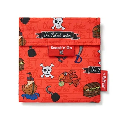 Image of Roll&#039;eat ® Reusable Snack Bag Kids Snacks Container Eco Friendly Food for Storage Pirates Red Holder Snack&#039;n&#039;Go