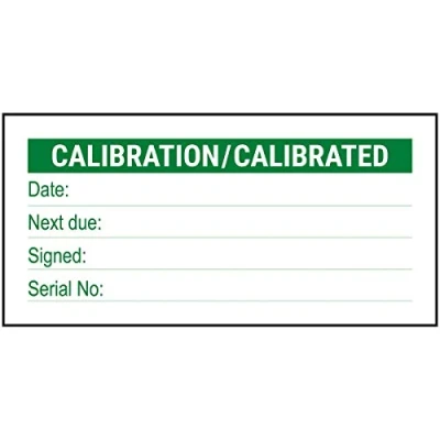 Image of V Safety Write On Calibration/Calibrated Serial No Sticker Green 51x25mm (Roll of 250)