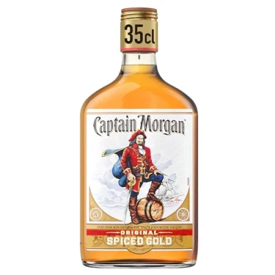 Image of Captain Morgan Original Spiced Gold 35% vol 35cl Caribbean Rum Based Spirit Drink with Spice Vanilla Flavours &amp; Brown Sugar Recommended for Drinks or a Cocktail