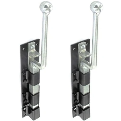 Image of 2X Black 300mm Monkey Tail Bolts Garage/Shed Dead Lock Catches/Latches