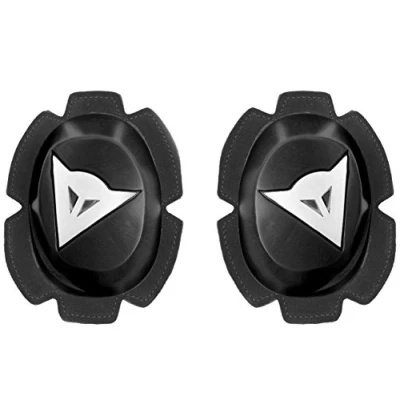 Image of Dainese Pista Knee Slider, High Durability Motorbike Pads, Polyurethane HD, Superior Strength and Increased Durability, Moto Racing Track Slider with Velcro Closure, Black/White