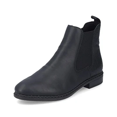 Image of Rieker Women Ankle Boots 71662, Ladies Bootees,Low Boots,Boot,Half Boot,Bootie,Flat,Black (Schwarz / 00),36 EU 3.5 UK