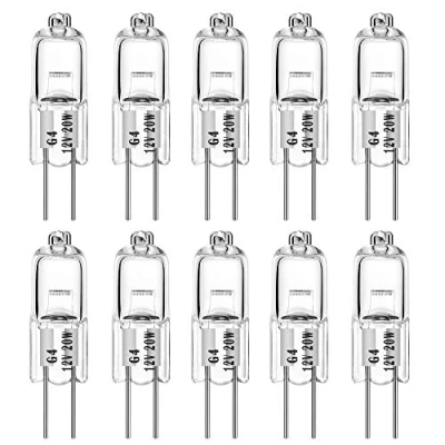 Image of EKSAVE G4 Halogen Bulbs 20Watt 12Volt T3 2 Pin Bulb Warm White Dimmable 20W 12V 2700K Pack of 10
