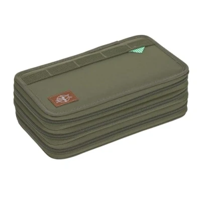 Image of LÄSSIG School Triple Pencil Case Filled 20 Pieces Unique Olive