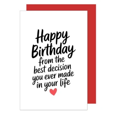 Image of Edition Seidel Premium Birthday Card with Envelope, Greeting Saying Husband Wife Boyfriend Girlfriend (G3664 SW024)