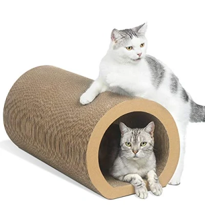 Image of Aibuddy Cat Scratcher, Tunnel Scratching Pad Bed Lounge with Catnip, Durable Cardboard &amp; Construction (50 x 33x 30.5cm)