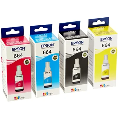Image of Epson EPT664BK/C/M/Y (2) Ink Cartridge (Pack of 4)