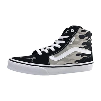 Image of Vans Filmore Hi Sneaker, Tonal Flames Grey/White, 5.5 UK Child