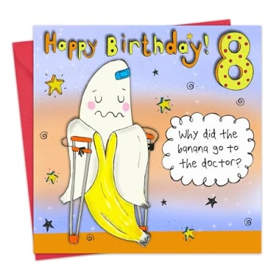Image of Twizler 8th Birthday Card Funny Joke Childrens Age 8 for Boys or Girls Kids Happy Eight