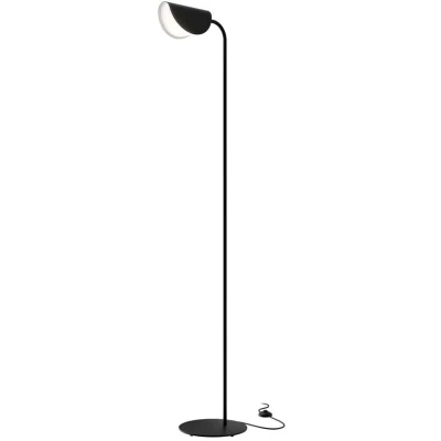 Image of Mollis Modern Floor Lamp Black, Acrylic Shade
