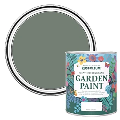 Image of Rust Oleum Green Mould Resistant Garden Paint In Matt Finish Serenity 750ml