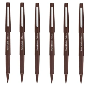 Image of Paper Mate Flair Medium Point Felt Tip Pen Mocha 6 Pack