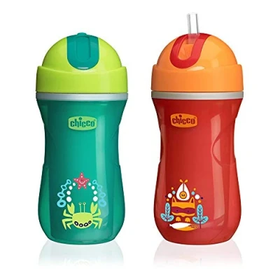Image of Chicco 266.0 ml Insulated Travel Mug with Silicone Straw, Leak Proof