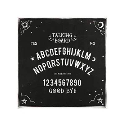 Image of Mystical Black &amp; White Cotton Talking Board Altar Cloth 70cm x (1 Pc.) Premium Quality Cotton, Multi Purpose Decor Accent Perfect for Home, Rituals Spiritual Practice