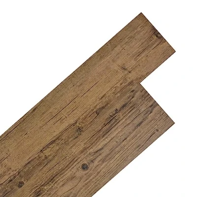 Image of vidaXL Self Adhesive PVC Flooring Planks in Walnut Brown Waterproof and Nonslip with Natural Wood Texture, Ideal for Various Surfaces