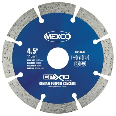 Image of Mexco GPX10 115mm (4.5 inch) General Purpose Concrete Diamond Blade Disc