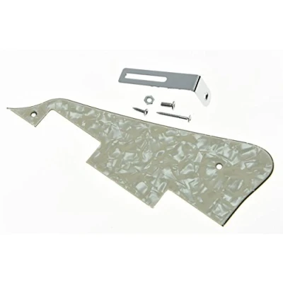 Image of KAISH Aged Pearl LP Guitar Pickguard with Chrome Bracket for Epiphone Les Paul