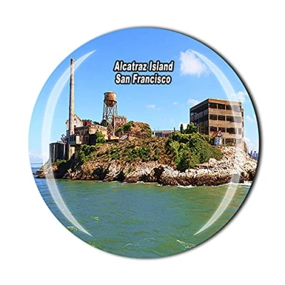 Image of Alcatraz Island San Francisco USA America Fridge Magnet Crystal Tourist Souvenir Gift Collection Refrigerator Magnetic Sticker