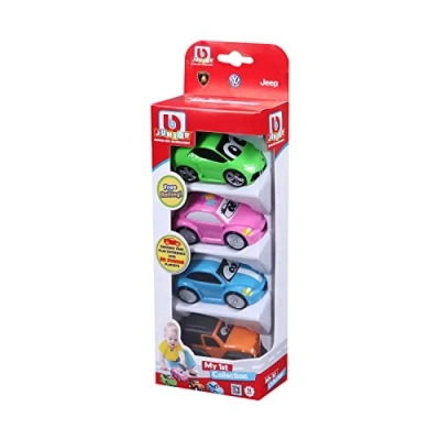 Image of Bburago B16 85125 BB Junior My 1ST Collection Set of 4 Assortment Preschool Vehicle Toys, Multiple