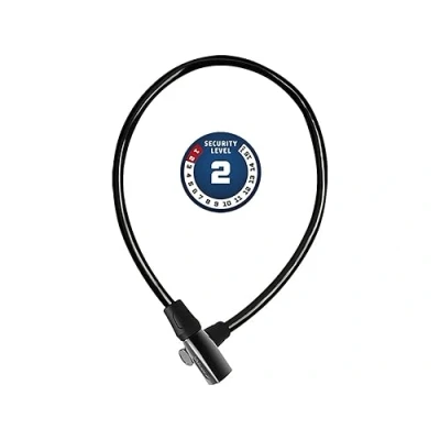 Image of ABUS Racer 4408K Cable Lock, Steel with Plastic Coating, Bike Lock Security Level 2, Black, 65 cm