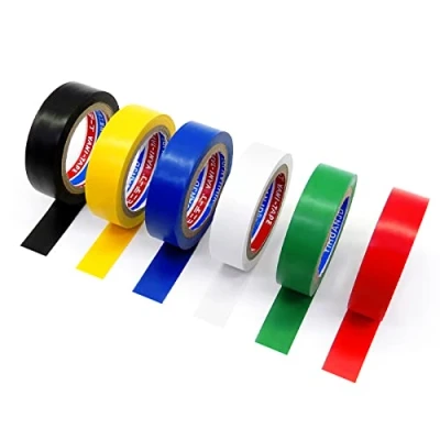 Image of ALBOYI 6 Pack Multi Coloured Electrical Tape, Waterproof Insulation Tape PVC Insulating 17mm x 9m, Adhesive Electric for Repairing Broken Wires, Masking and DIY Projects