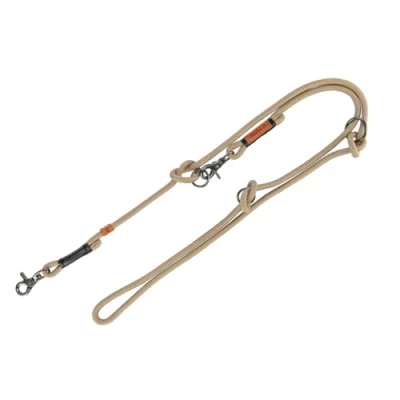 Image of TRIXIE BE Nordic V LINE S m Dog Lead 2.00 Diameter 8 mm in Sand/Black Adjustable with Charm for Small to Medium Dogs 17224