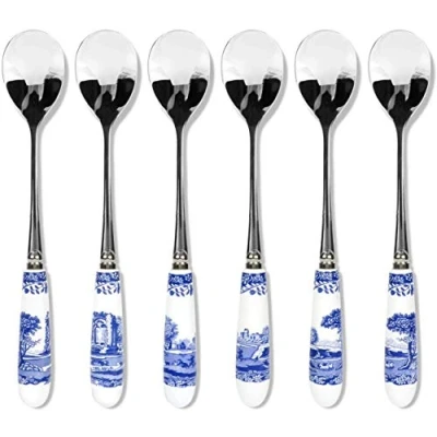 Image of Spode Blue Italian Set of 6 Teaspoons