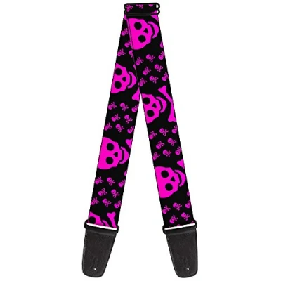 Image of Buckle Down GS W31917 &quot;Skull w/Babies Black/Fuchsia&quot; Guitar Strap