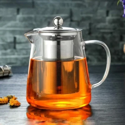 Image of Blazebrew Teapot,Blazebrew Clear Glass Tea Kettle for Stove Top,Large Multi Brew Borosilicate Teapot with Removable Infuser (750ml)