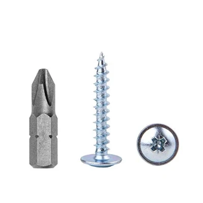Image of (Pack of 100 pcs) Zinc Plated Steel 5.0 x 30 mm Wood Screws, Metal Modified Truss Head, Self Tapping (100, mm)